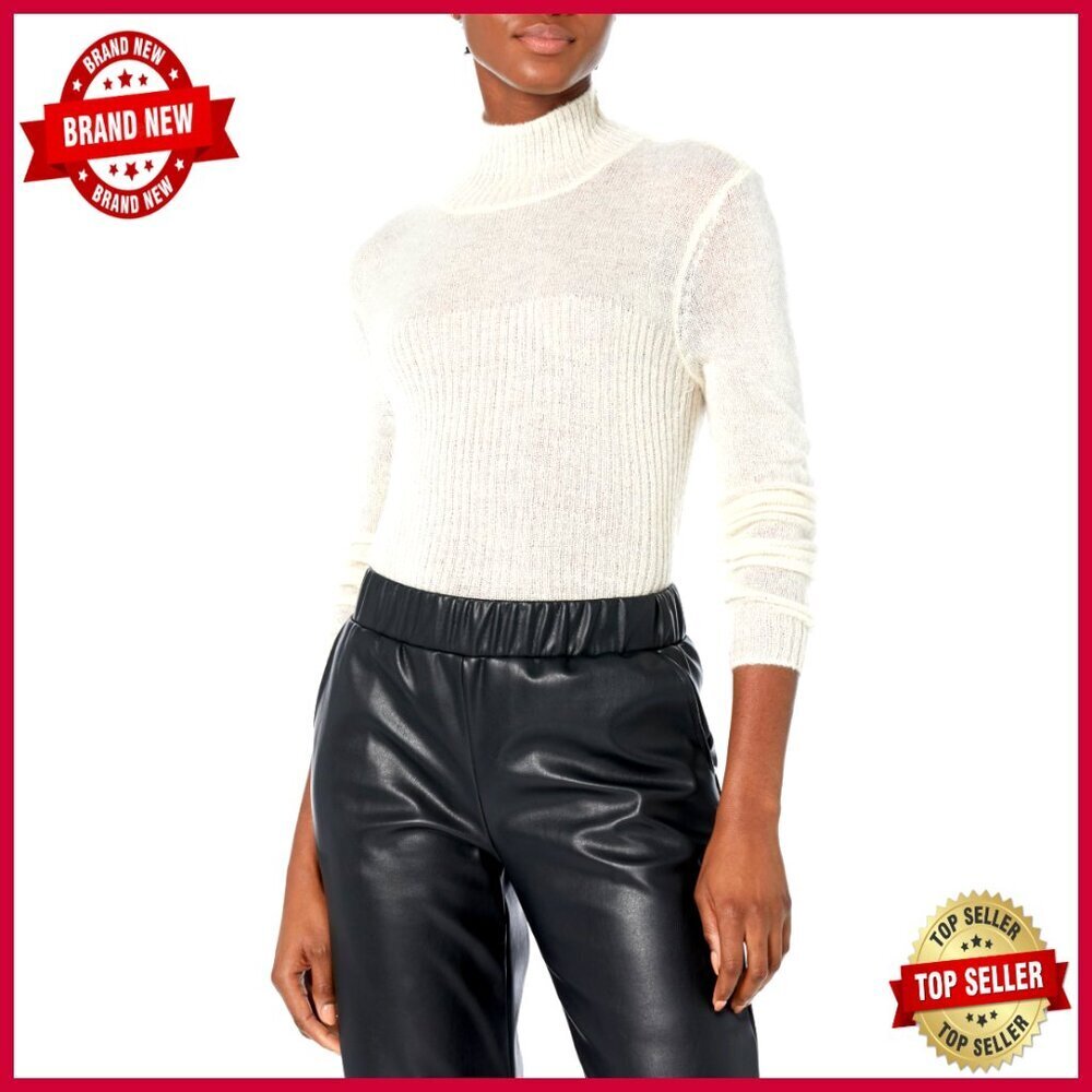 Wool Mohair Blend Fitted Turtleneck Pullover Sweater Long Sleeve